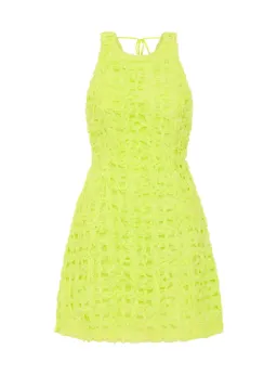 Aje Quintette Textured Mini Dress Light Lime Green Size AU 8  for rent on The Volte - image 4