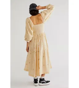 Free People  Dahlia Embroidered Maxi Dress Pearl Island Size 14 for rent on The Volte - image 2