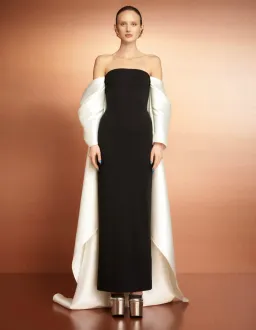 Solace London The Kyla Maxi Dress in Black and Cream Size 16 for rent on The Volte - image 2