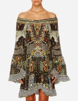 Camilla Scoop-Neck A-Line Printed Frill Mini Dress Multi Size 14/XL for rent on The Volte - image 2