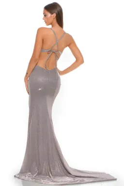 Portia and Scarlett PS 1987 Gown Silver Size 6 for rent on The Volte - image 2