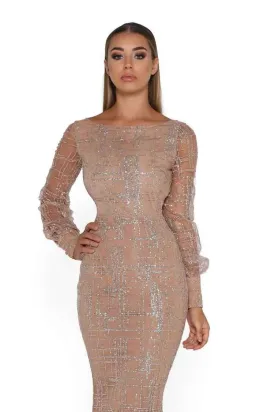 Portia And Scarlett 17655T Long Sleeve Dress Nude Size 8 for rent on The Volte - image 2