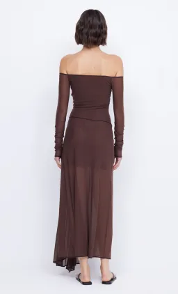 Bec & Bridge Isadora Long Sleeve Dress Chocolate/Black Size 8  for rent on The Volte - image 3