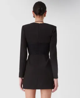 Misha Solange Mesh and Tailoring Mini Dress Black Size 10 for rent on The Volte - image 5