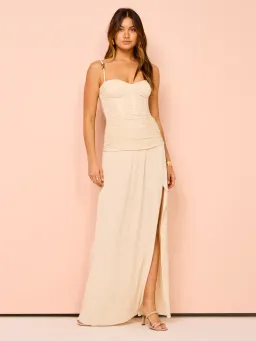 Manning Cartell Double Time Pleat Maxi Dress Nougat Size 8 for rent on The Volte - image 1