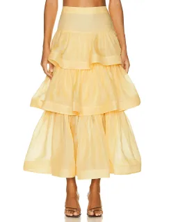 Zimmerman Coaster Bralette and Tiered Skirt Yellow Size 0P / AU 6 for rent on The Volte - image 3