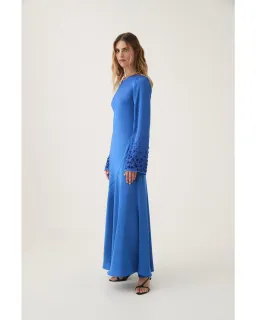 Aje Weylyn Sequin Cuff Maxi Dress Cobalt Blue Size AU 12 for rent on The Volte - image 4