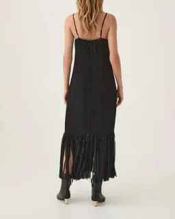 Aje Arris Fringed Maxi Dress Black Size 14 for rent on The Volte - image 3