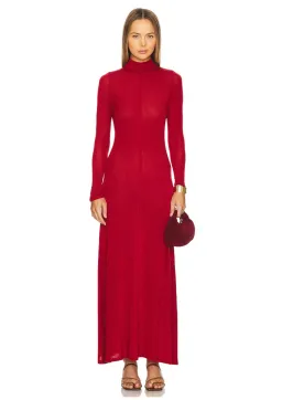 St Agni Jersey Long Sleeve Maxi Dress Rouge Size XS / AU 6 for rent on The Volte - image 1