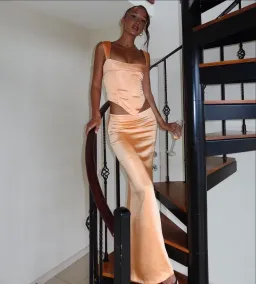 I Am Delilah Valerie Corset and Maxi Skirt Set in Sherbet Size XS / AU 6 for rent on The Volte - image 4