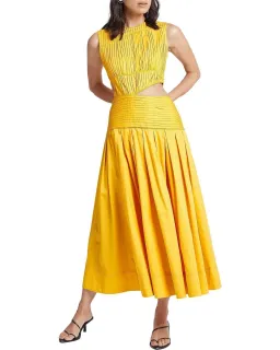 Aje Cascade Cut Out Dress Yellow Size AU 10 for rent on The Volte - image 1