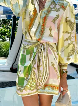 Alemais Checkmate Silk Mini Dress Multi Size 10 for rent on The Volte - image 8