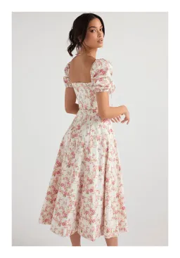 House of CB Tallulah Rose Print Puff Sleeve Midi Sundress Floral Size 12 for rent on The Volte - image 3