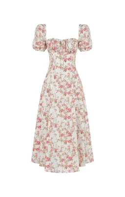 House of CB Tallulah Rose Print Puff Sleeve Midi Sundress Floral Size 12 for rent on The Volte - image 4