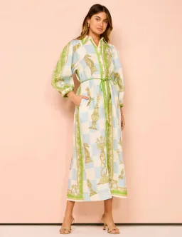 Alemais Checkmate Linen Shirt Dress Multi Size 10 for rent on The Volte - image 2