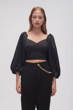 Aje Hester Corsetted Top Black Size 10 for rent on The Volte - image 2