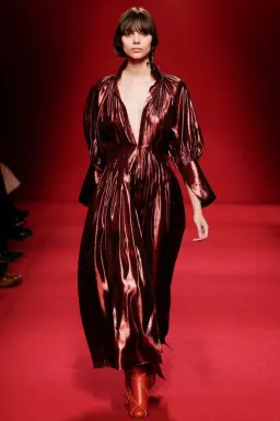 Ellery Red Silk Blend Lamé Dress Red Size 6 for rent on The Volte - image 2