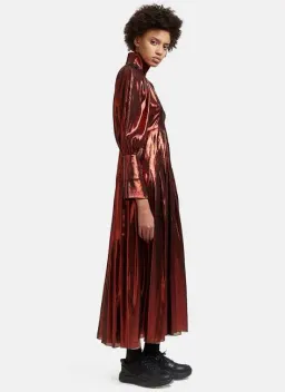 Ellery Red Silk Blend Lamé Dress Red Size 6 for rent on The Volte - image 3