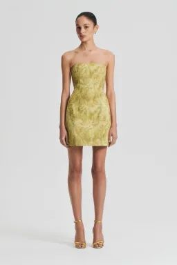 Scanlan Theodore Tinsel Linen Mini Dress Lime Size 8 for rent on The Volte - image 1