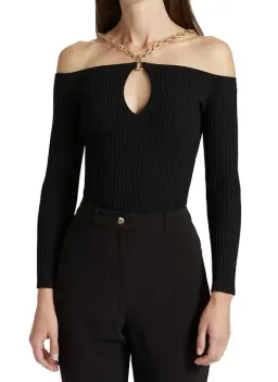 Jonathan Simkhai Quinn Off Shoulder Top Black Size 10 for rent on The Volte - image 4