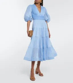 Zimmermann Pleated Midi Dress Jacaranda Size 2 / AU 12 for rent on The Volte - image 1