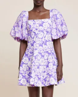 Acler Anther Mini Dress Purple Floral Size 8 for rent on The Volte - image 3