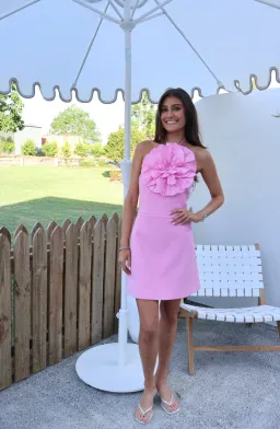 Rebecca Vallance Odetta Halter Mini Dress Pink Size 8 for rent on The Volte - image 1