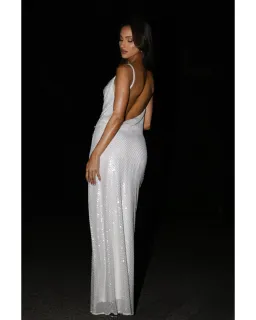 Meshki Marise Sequin Gown White Size XS / AU 8  for rent on The Volte - image 5