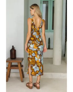 Nine Lives Bazaar Sara Bias Midi Dress Bamboo Size AU 14 for rent on The Volte - image 3