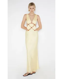 Bec & Bridge Agathe Diamond Dress Butter Yellow Size AU 8 for rent on The Volte - image 1