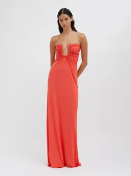 Christopher Esber Arced Gown Grapefruit Size AU 6 for rent on The Volte - image 2