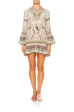 Camilla Frill Hem Long Sleeve Dress Mama Bakshi Print Size 12 for rent on The Volte - image 1