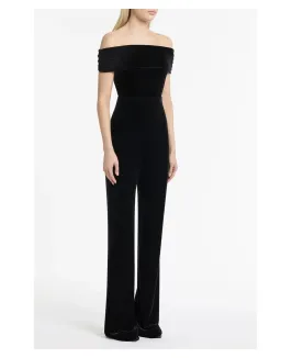 Carla Zampatti Off Shoulder Bodysuit Top and Velvet Pant Black Size 6 for rent on The Volte - image 6