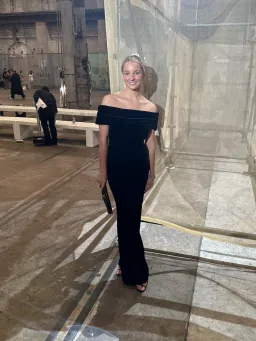 Carla Zampatti Off Shoulder Bodysuit Top and Velvet Pant Black Size 6 for rent on The Volte - image 1