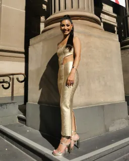 Alamour Label Chantall Midi Dress Gold Size XS/ AU 6 for rent on The Volte - image 3