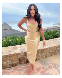 Alamour Label Chantall Midi Dress Gold Size XS/ AU 6 for rent on The Volte - image 1