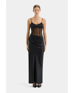 Sir the Label The Dunya Draped Gown in Black Size AU 10 for rent on The Volte - image 2