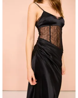 Sir the Label Dunya Draped Gown In Black Size 1 / AU 8 for rent on The Volte - image 2