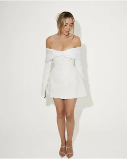 Odd Muse The Ultimate Muse Bow Mini Dress White Size AU 8 for rent on The Volte - image 1