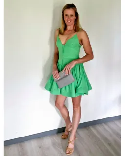 By Johnny Oriana Gather Panel Mini Dress Green Size AU 8 for rent on The Volte - image 4