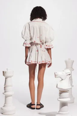 Alemais Hearts Embroidered Mini Dress White Size 16 for rent on The Volte - image 2