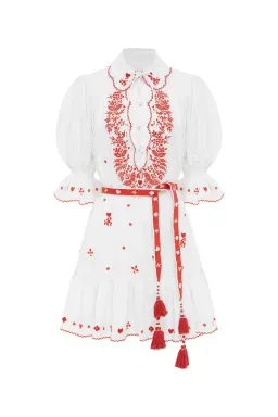 Alemais Hearts Embroidered Mini Dress White Size 16 for rent on The Volte - image 3
