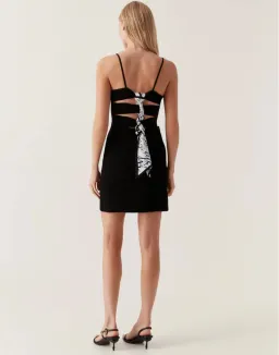 Aje Danica Tie Back Mini Dress Black Size 8  for rent on The Volte - image 2