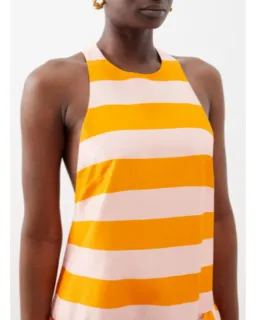 Zimmermann Tama High Neck Midi Dress Pink and Orange Stripe Size 3 / AU 12 for rent on The Volte - image 2