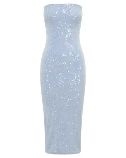 Meshki Nevada Strapless Sequin Midi Dress Ice Blue Size AU 6 for rent on The Volte - image 7