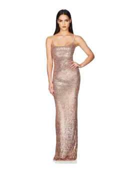 Nookie Lovers Rose Gold Gown Gold Size 8 for rent on The Volte - image 1