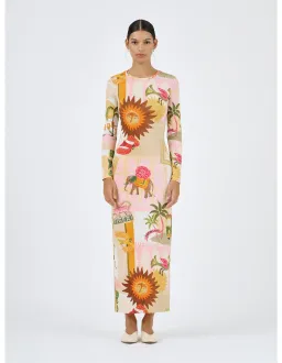 Roame Bazaar Dress Pink City Print Size 1/Au 8 for rent on The Volte - image 1