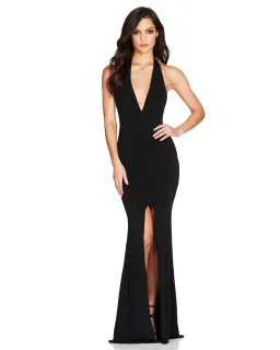 Love Nookie Illegal Halter Gown Black Size AU 8 for rent on The Volte - image 1