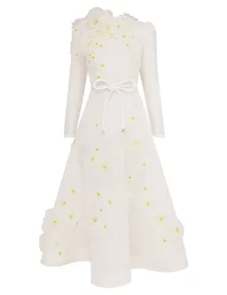 Zimmermann Matchmaker Daisy Midi Dress Ivory Size 2 / AU 12 for rent on The Volte - image 3