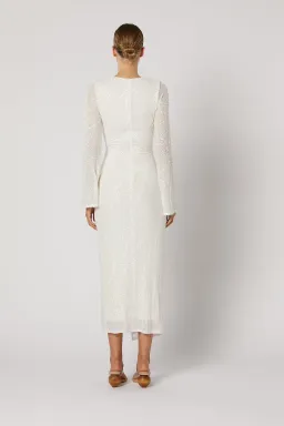 Winona Reyna Knot Midi Dress Sparkle White Size 12 for rent on The Volte - image 2